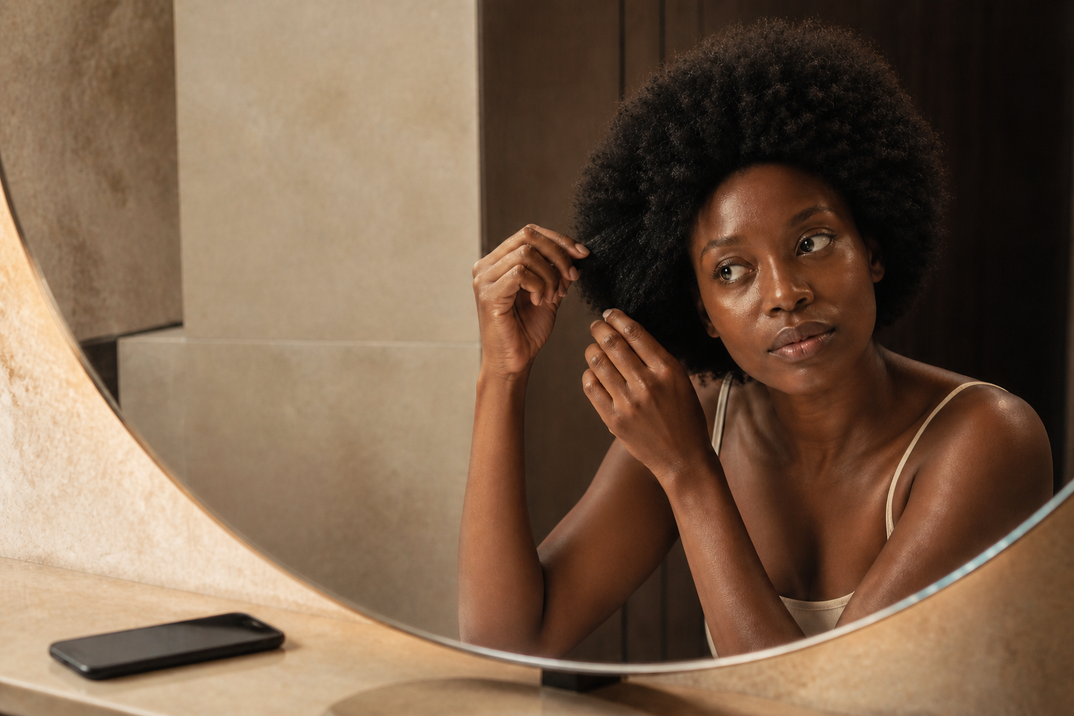 Même femme et même afro au repère suivant
